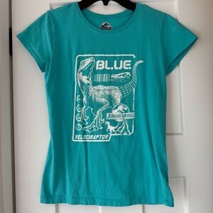 Blue Velociraptor T-Shirt | Jurassic world | Girls | size L